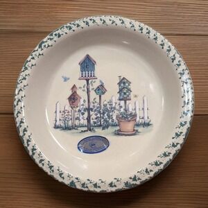 VTG 2000 Marshall Pottery Texas‎ Pie Plate Hand Turned Ceramic Rustic Farmhouse